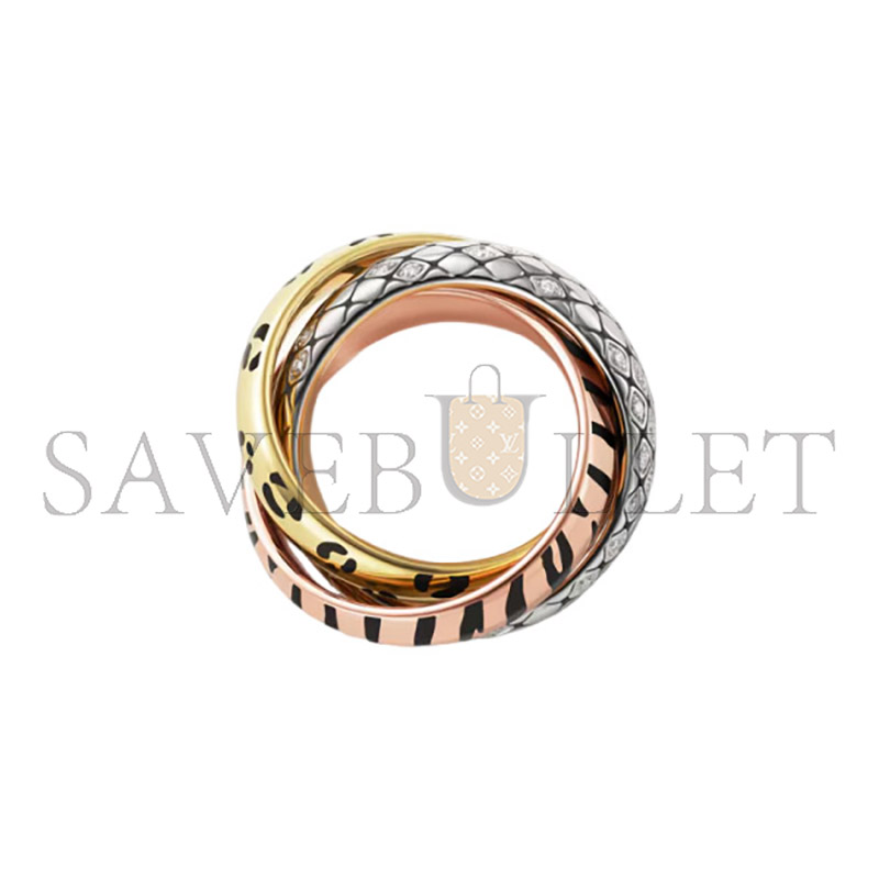 CARTIER TRINITY RING LACQUER HALF-PAVED B4241700